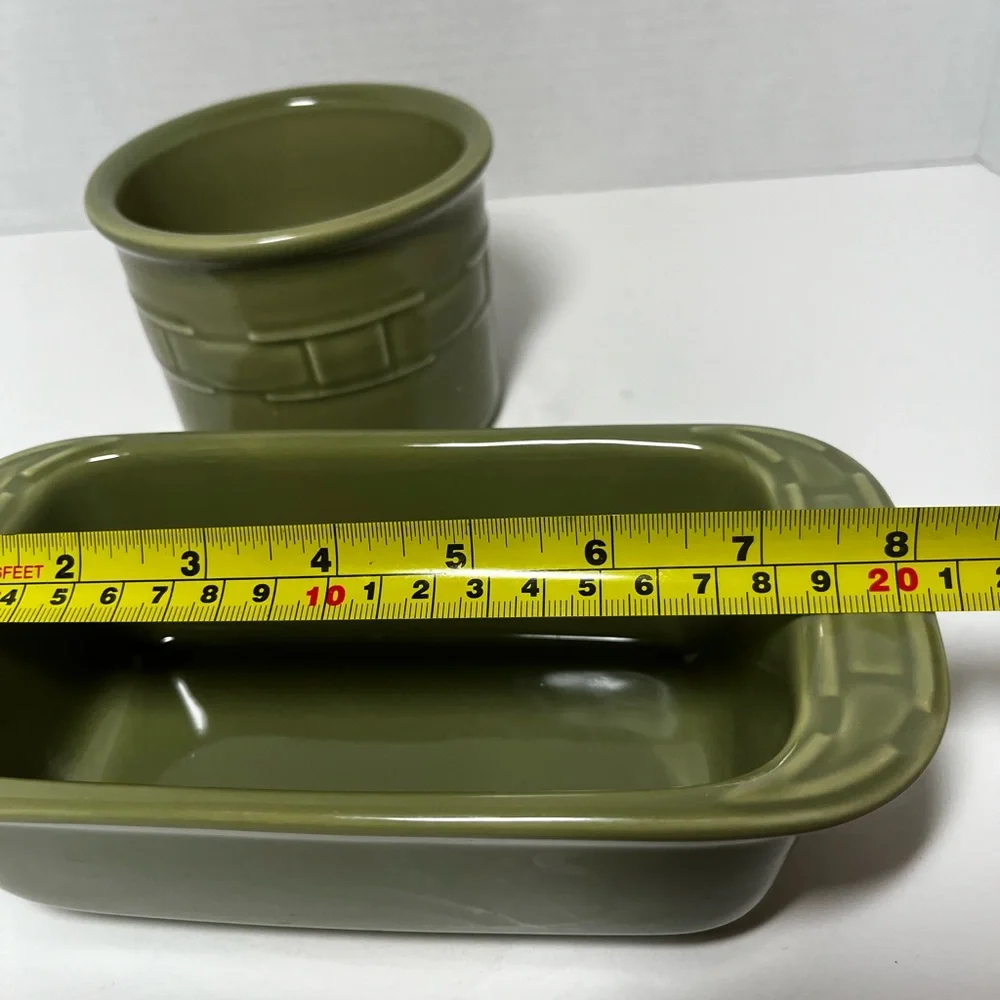 Longaberger Woven Traditions crock and Loaf